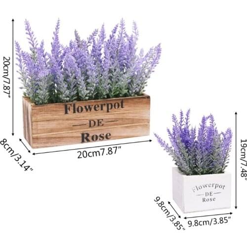 Y1UU DIY Handmade Artificial Lavender Pot Simulation Fake Flower Plant Home Decor