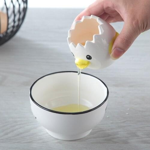 Ceramic egg white separator Kitchen tools Egg separator Easy to clean Cartoon egg and egg white separator