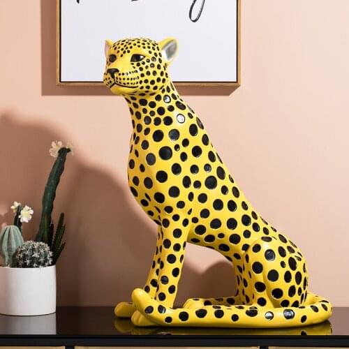 [MGT] Nordic Large Leopard Environmental Protection Resin Animal Statue Decoration Home Decoration Living Room Floor Crafts