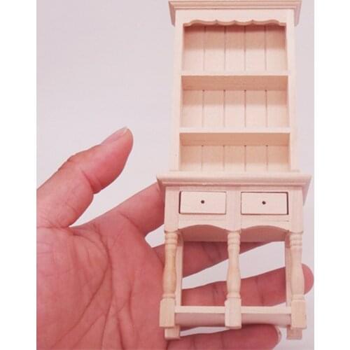 Unpainted 1:12 Dollhouse Miniature Mini Shelf Doll Tiny Decor Children Toys