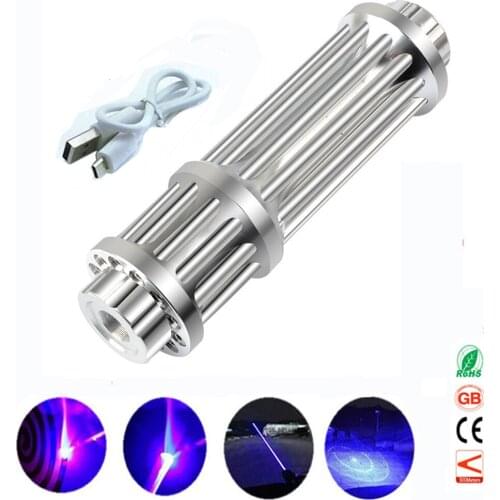 Powerful Burning Laser Torch 450nm 10000m Focusable Blue Laser Pointers Flashlight burn match candle lit cigarette Most Powerful