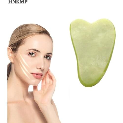 Natural Green Jade Stone Gua sha Massage Tool for face SPA Therapy GuaSha Massager gouache Stone Antistress Body Scraping Board