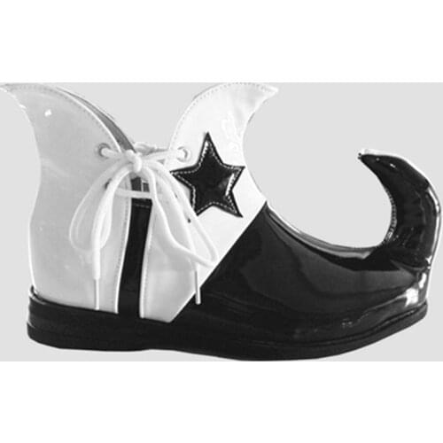 Adult Clown Shoes Halloween Black White Funny Boots Joker Cosplay Shoes Masquerade Party Anime Cosplay Accessories