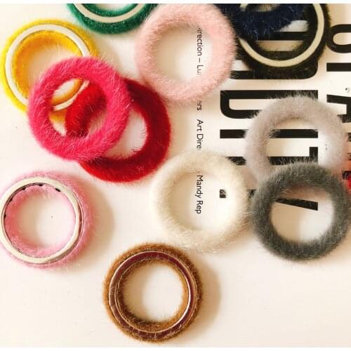 Plush ring diy earrings jewelry making supplies hand made jewelry findings
