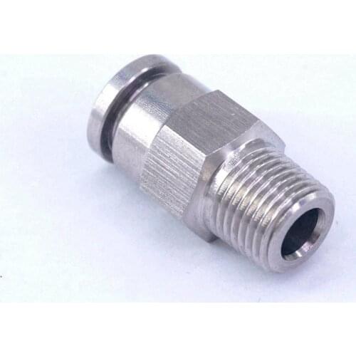 Pneumatic Straight Tube OD 6mm*1/8"BSP 304 Stainless Male Push in Fitting Quick Connector Anticorrosion Antioxidation