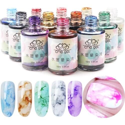 Sale 15ML Popular Nail Polish Watercolor Ink Water Dyeing Marble Pattern Colorful Nails Gel Nail Art
