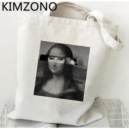 Mona Lisa shopping bag jute bag bolso bolsa shopper grocery bag bolsas ecologicas bolsa compra sac tissu