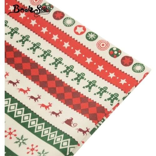Booksew 100% Cotton Twill Fabric Christmas Design Home Textile Sewing Cloth Quilting DIY Patchwork Baby Craft Cushion Bedsheet