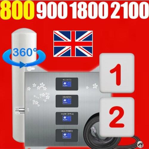 Universal Europe 4G LTE + 800 1800 2600 MHz 3G 2100 4 Band Cellular Signal Repeater Amplifier Booster B20 B3 B1 B7 Spain France