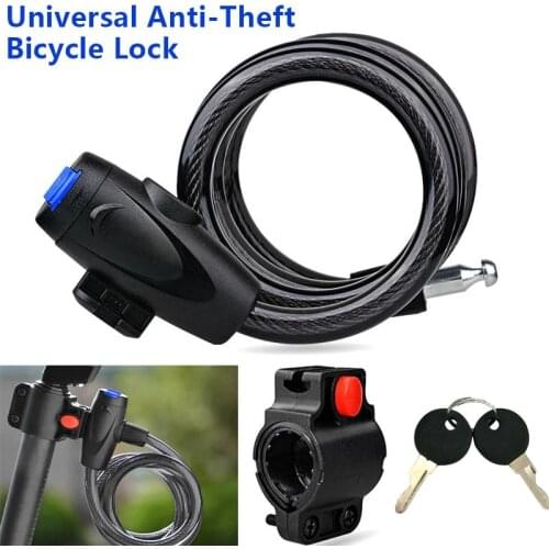Universal Bike Lock Anti-Theft With 2 Keys For Bicycle Motorcycle Security Lock 1m Steel Rope Cable YS-BUY