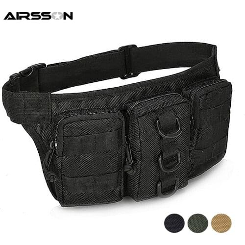 Waterproof Tactical Waist Bag Military Molle Men Waist Pack Nylon Army Hunting Bag Pockets for Outdoor Sports Hiking Camping