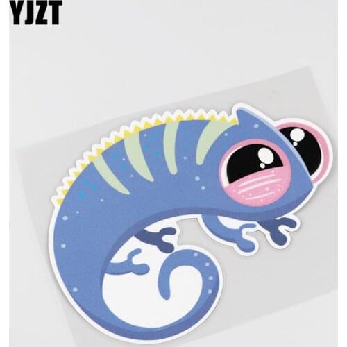 YJZT 16.1CMX12.3CM Lnteresting Animals Chameleon Car Sticker Decal 13B-0038