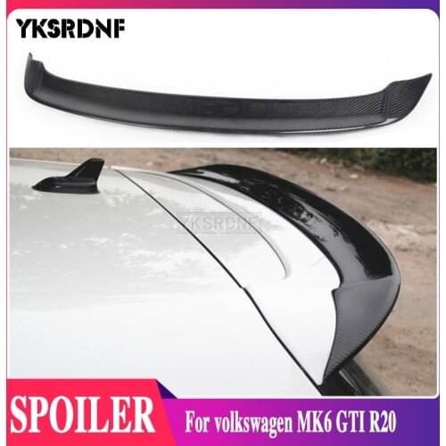 YKSRDNF carbon fiber / FRP Rear Roof Spoiler Window Wings for Volkswagen VW Golf 6 MK6 VI GTI R20 2010 - 2013 OS Style Spoiler