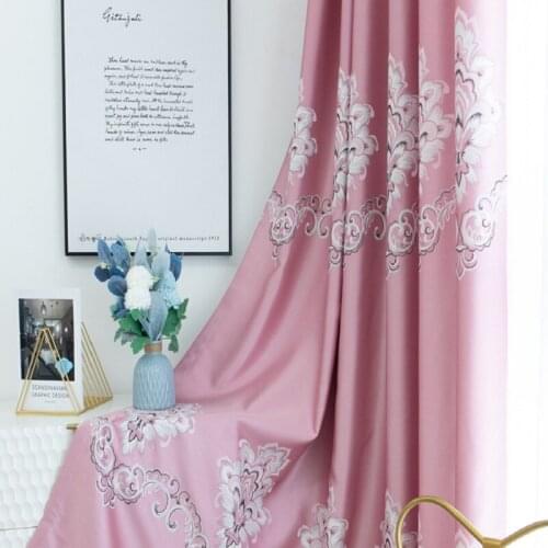 New Modern Simple European Style Jacquard Printed Shading Curtain Fabric Double-sided Jacquard Curtains for Living Room Bedroom