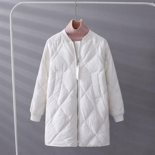 Womens autumn and winter parkas coat loose and thin cotton coat womens mid-length thickened baseball uniform 2021 winter new