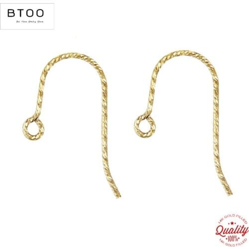 14K Gold Filled Sparkle French Ear Wire .028" (0.71mm) Gold Ear Wire for Jewelry Making Handmde DIY Earrings Clasp Accessories