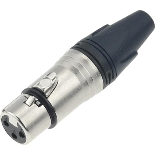 1pc NC3FXX-EMC Female 3 Pins XLR Connector Plug Copper Core Nickel Plated XLR Adapter