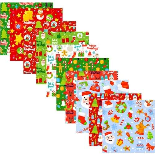 10pcs 25*25cmChristmas Cotton Fabric Enjoy DIY Sewing Widely Used Patchwork DIY Handmade Accessories New Year Party Using