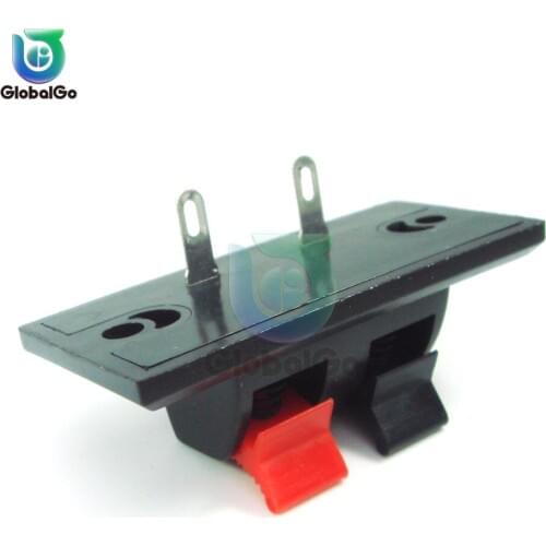 2pcs/lot Mini 2-way Speaker Terminal Connector Socket 2 Channel Spring Push Release Connector 45x21mm