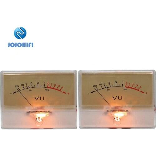 2pcs T-90 High-precision VU Meter Head Amplifier amp DB Level Meter Pre-amplifier Chassis Sound Pressure Strap with Backlight