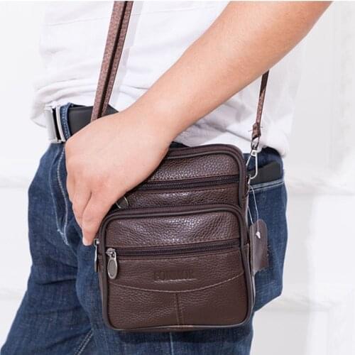 2021 Vintage Leather Bags for Man Genuine Leather Crossbody Bag Men Casual Single Shoulder Bag Male Small Mens Messenger Bags