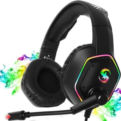3D Surround 3.5MM Gaming Headset RGB LED Lighting Noise Reduction Wired Gaming Headphones Accessories