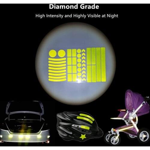 42Pcs Bicycle Adhesive Reflective Tape Bike Body Honeycomb Sticker Safety Logo Stripe Warning Strip