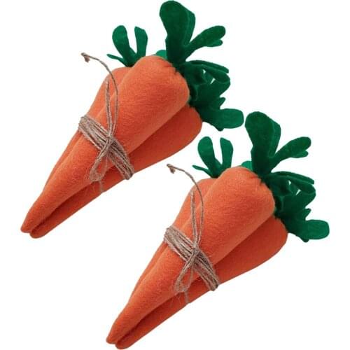 6pcs Portable Creative Durable Simulation Carrot Decors Easter Carrot Ornaments Artificial Carrot Decors