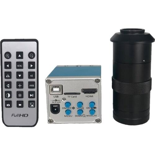 8X -130X C-Mount lens 1080P 16MP 3 in 1 HDMI USB Industrial Video Microscope Camera Video Recorder For Electronic PCB Repair