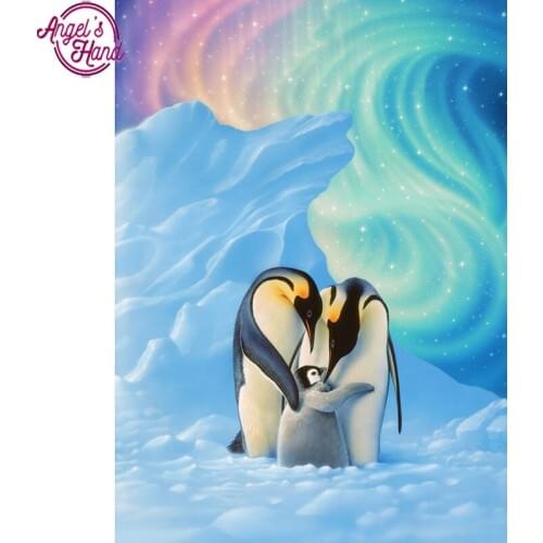 5D DIY Diamond mosaic diamond embroidery Two penguins in glaciers embroidered Cross Stitch Home decoration Gift