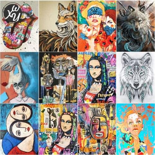 Diamond Painting Colorful Portrait Full Drill Cross Stitch Kits for Adult Mosaic Art Accessories Rhinestones for Home Decoration