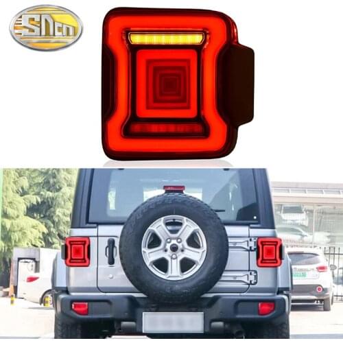 Car LED Taillight Tail Light For Jeep Wrangler 2018 2019 2020 Rear Fog Lamp + Brake Light + Reverse + Dynamic Turn Signal
