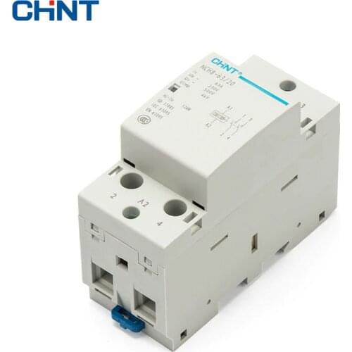 CHINT Household Small-sized Single-phase Communication Contactor NCH8-63/20 220V Guide Type Two Normally Open 2P 63A