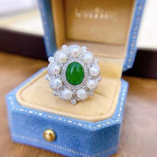 D531 Solid 925 Sterling Silver Round 3-4mm Nature Fresh Water White Pearls Rings for Women Fine Jewelry Presents