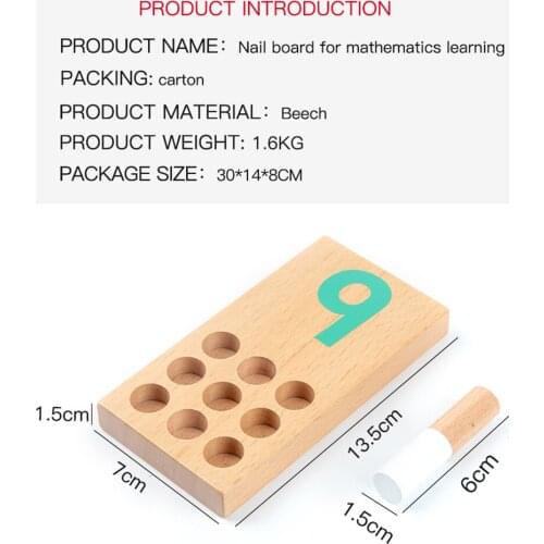Montessori Number Counting Toys Kids Wooden Pegs Board Insert Puzzle