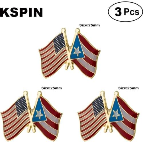U.S.A. & Puerto Rico Frendship Lapel Pin Brooches Pins Flag badge Brooch Badges