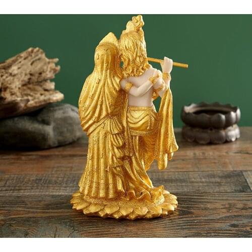 Indian Buddha Resin Krishna and Radha Figurine Ornament Home Decor Gift