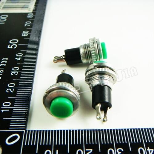 DS-316 Button color Green 0.5A/250VAC OFF-ON 2Pin Non Self-locking Push Button Switch (Self reset switch) 20Pcs/lot