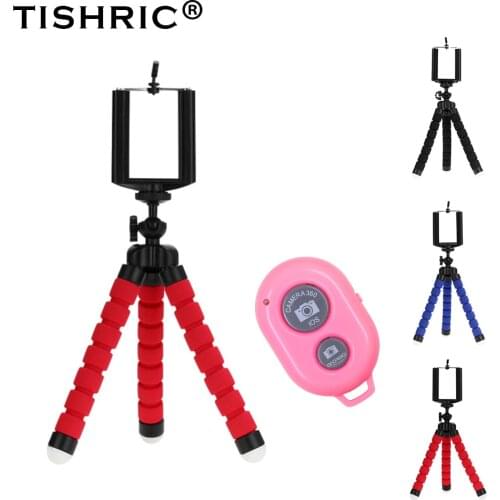 TISHRIC Flexible Bluetooth Self Timer Mobile Phone Holder Tripod for Phone Stand Tripod Bracket