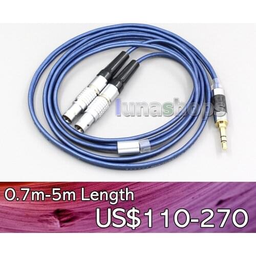 LN006448 Blue 99% Pure Silver XLR 3.5mm 2.5mm 4.4mm Earphone Cable For Focal Utopia Fidelity Circumaural
