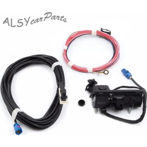 YIMIAOMO 18D 827 566 A RGB Rear View Camera + Wire Harness Cable Kit For VW Passat B7 Tiguan Jetta MK6 RCD510 RNS510 5M1970161AC