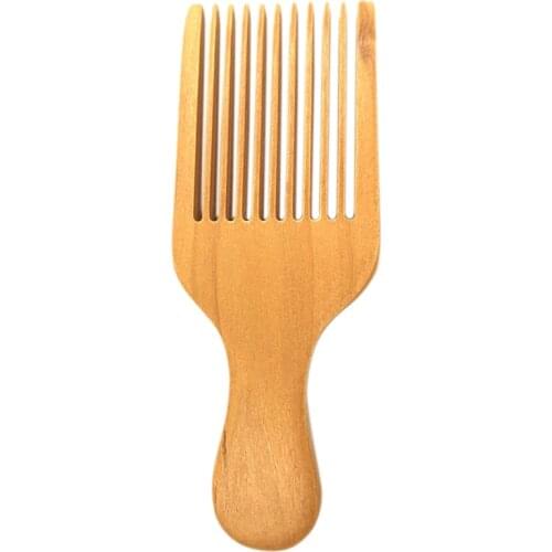 2PC Wooden Hair Combs Wide Teeth Afro Hair Fork Comb Hair Style Curly Massage Insert Brush Hair Styling Tool