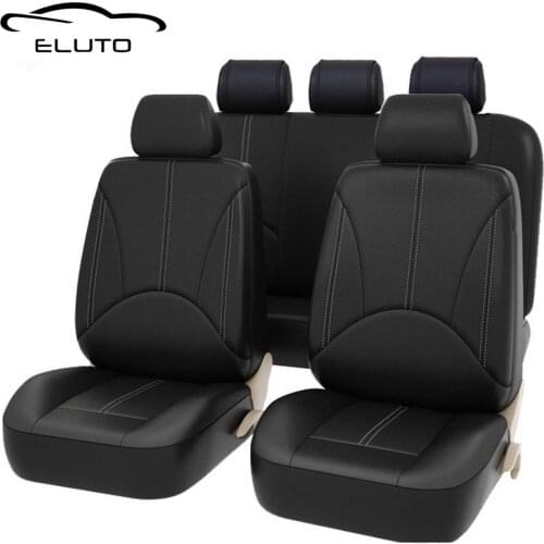 5 Seat Covers Set PU Leather Front Car Seat Covers Automobiles Seat Covers Front Rear Interior Four Seasons Seat Protector