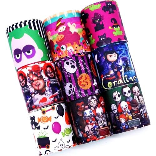 Free shipping 50 yard cartoon printed grosgrain ribbon 32384