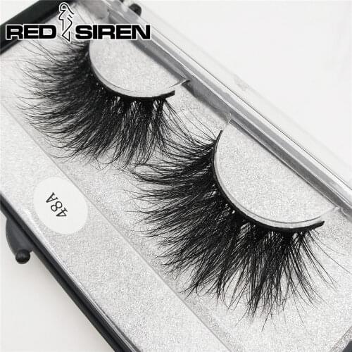 RED SIREN Mink Eyelashes High Quality 25 mm Lashes 100% Mink Hair Messy Long 3D Lashes Makeup Tool False Eyelashes 48A