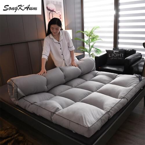 SongKAum High quality Down velvet Mattresses Thicken Keep warm Tatami 1.8m Double Home Mattress King Queen Twin Full Size