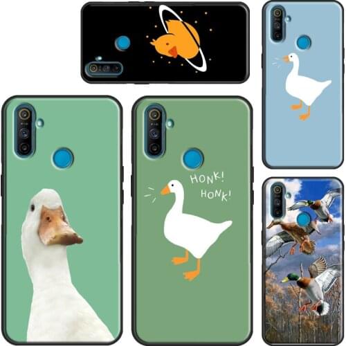 Cute Cartoon Duck Case For Realme 8 Pro C15 C11 C3 GT Neo 7i Q3 6 7 Pro Funda For OnePlus 9 Pro 8 Nord 7T 8T
