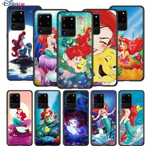 Mermaid Princess Cute for Samsung S20 FE Ultra Plus A91 A81 A71 A51 A41 A31 A21S A72 A52 A42 A02S Soft Black Phone Case