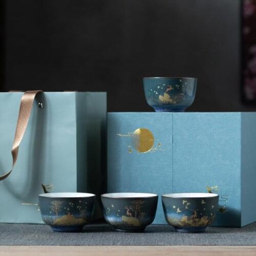 Porcelain Master Cup Set Office Tea Making Tea Cup Kung Fu Tea Set Teacup Handy Gift Chinese Style Tea Cup Porcelain Teacup Set