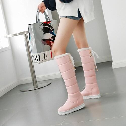 New 2019 keep warm snow boots women fashion platform fur thigh high over the knee boots plush ladies warm winter boots